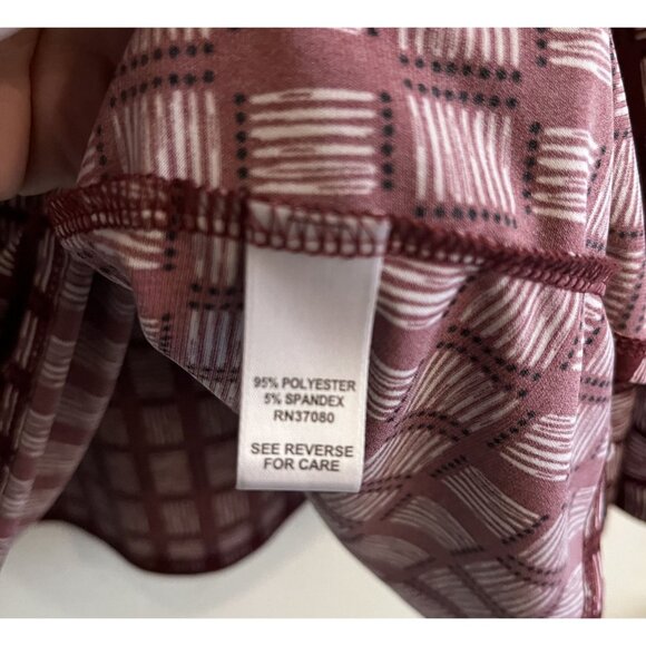 CATO  Womens 22/24W 1970s Style Long Sleeve Tunic Red and White Checkered - Picture 4 of 12